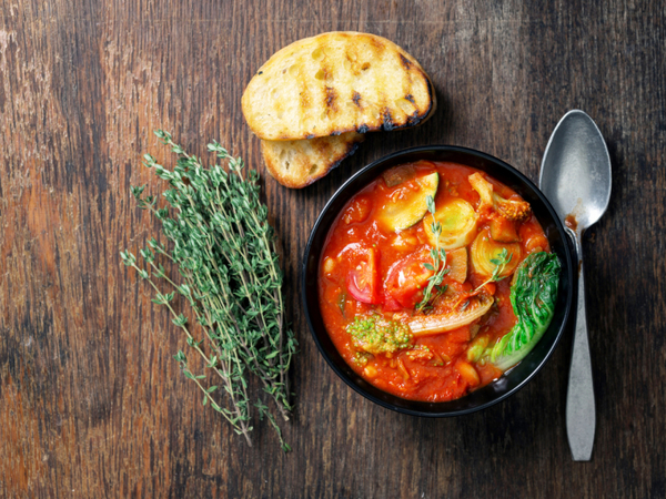 Суп с фаршированными кабачками