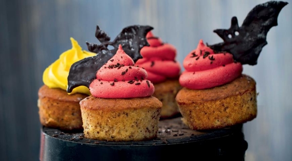 Капкейки с летучими мышами на Хэллоуин